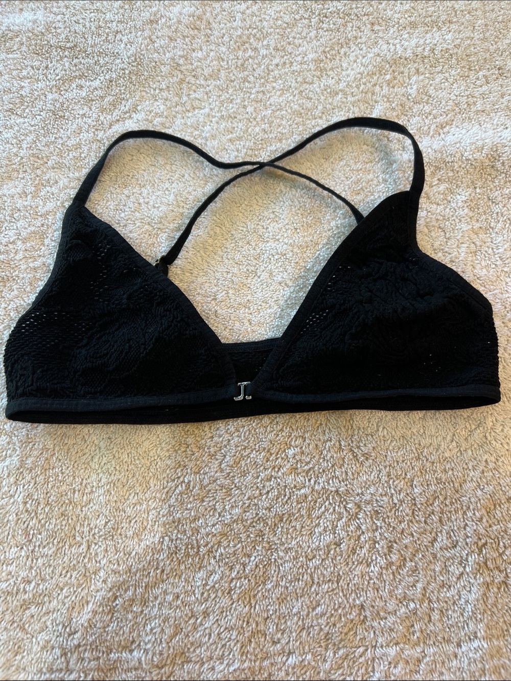 Free People Black Lace Bralette – Crisscross Back – XS/S